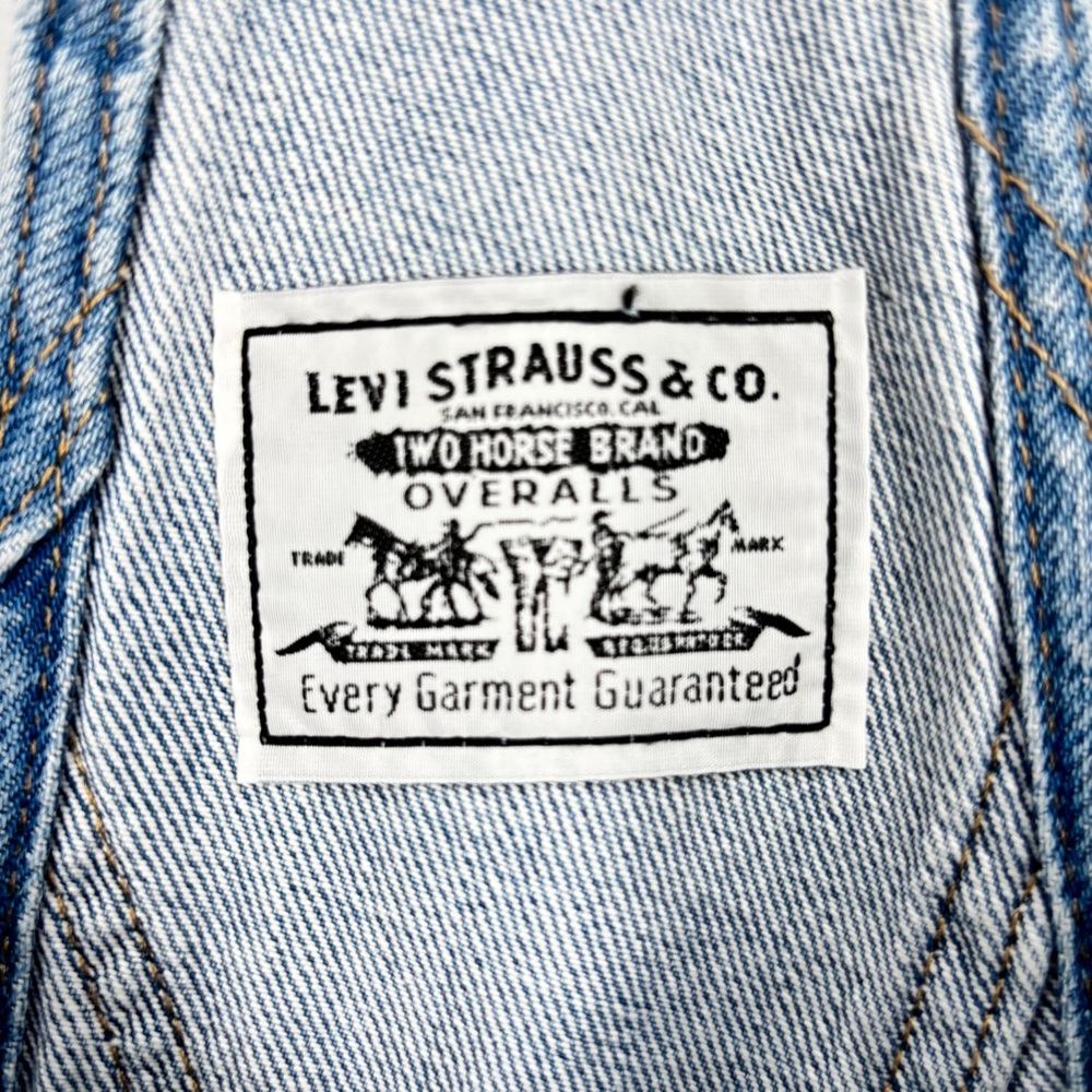 Levi's Light Blue Denim Short Overalls - Picture 8 of 10